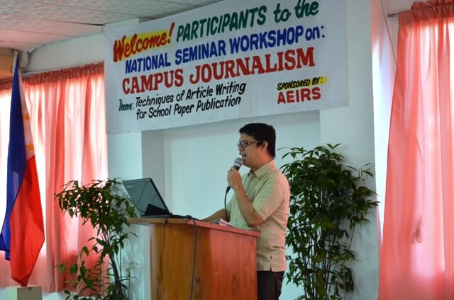 fumar at the national seminar workshop in campus journalism