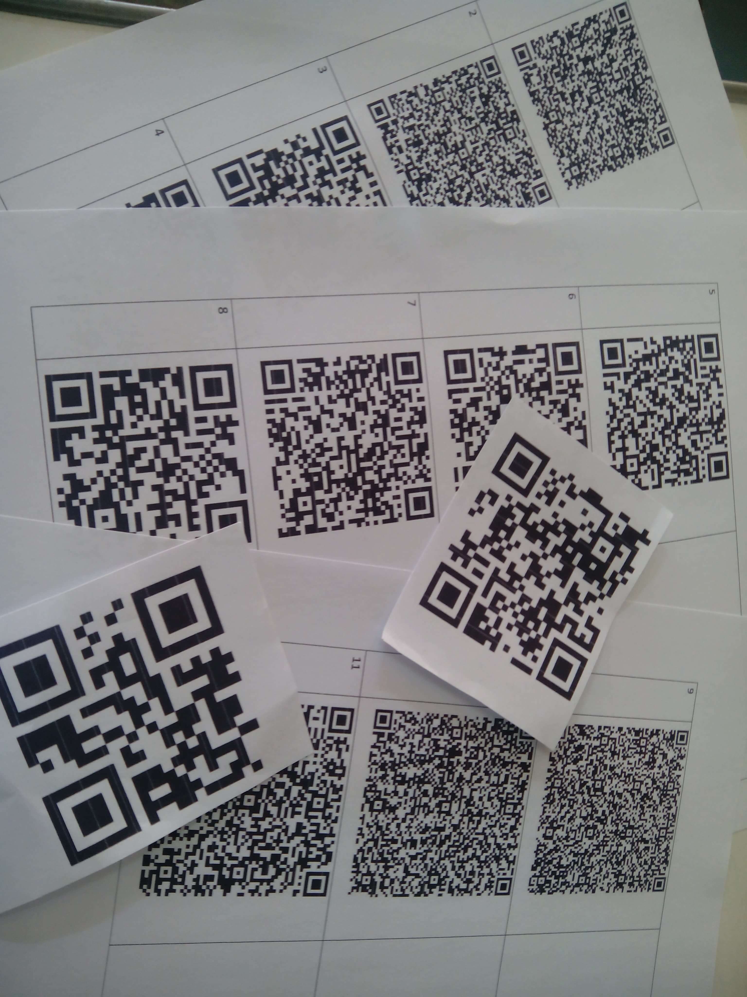 QR codes used in class
